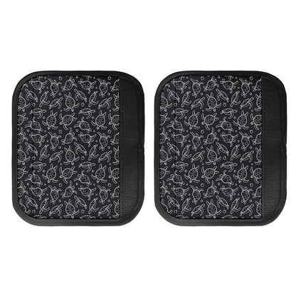 Black And White Sea Turtle Pattern Print Handle Covers