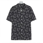 Black And White Sea Turtle Pattern Print Hawaiian Shirt