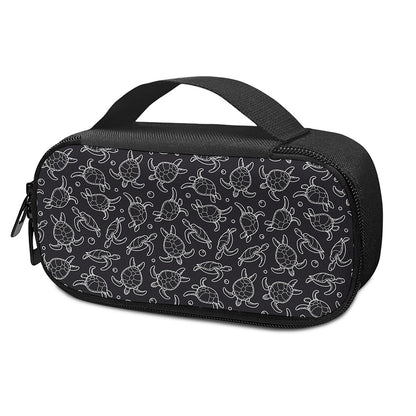 Black And White Sea Turtle Pattern Print Insulin Cooler Travel Case