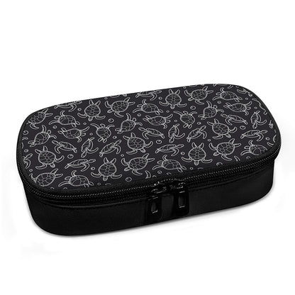 Black And White Sea Turtle Pattern Print Insulin Cooler Travel Case