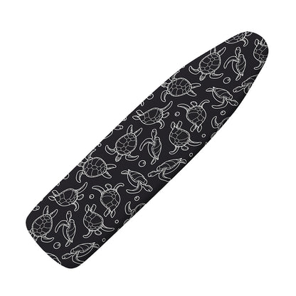 Black And White Sea Turtle Pattern Print Ironing Board Cover
