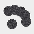 Black And White Sea Turtle Pattern Print Leather Coaster Set