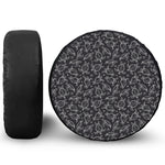 Black And White Sea Turtle Pattern Print Leather Spare Tire Cover