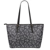 Black And White Sea Turtle Pattern Print Leather Tote Bag