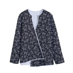 Black And White Sea Turtle Pattern Print Long Sleeve Short Coat
