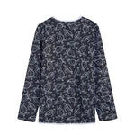 Black And White Sea Turtle Pattern Print Long Sleeve Short Coat