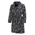 Black And White Sea Turtle Pattern Print Men's Bathrobe