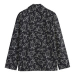 Black And White Sea Turtle Pattern Print Men's Blazer