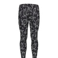 Black And White Sea Turtle Pattern Print Men's Leggings