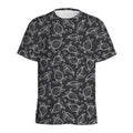 Black And White Sea Turtle Pattern Print Men's Athletic T-Shirt
