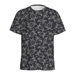 Black And White Sea Turtle Pattern Print Men's Sports T-Shirt