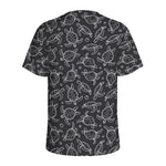 Black And White Sea Turtle Pattern Print Men's Sports T-Shirt