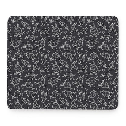 Black And White Sea Turtle Pattern Print Mouse Pad