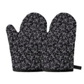 Black And White Sea Turtle Pattern Print Oven Mitts