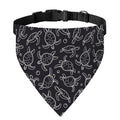 Black And White Sea Turtle Pattern Print Over The Collar Dog Bandana