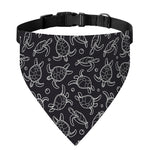 Black And White Sea Turtle Pattern Print Over The Collar Dog Bandana