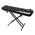 Black And White Sea Turtle Pattern Print Piano Keyboard Cover