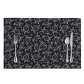 Black And White Sea Turtle Pattern Print Placemat