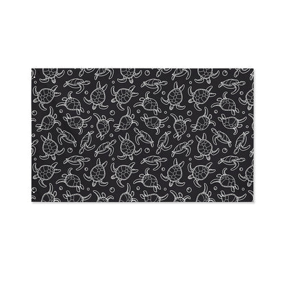 Black And White Sea Turtle Pattern Print Polyester Flag