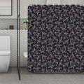 Black And White Sea Turtle Pattern Print Polyester Shower Curtain