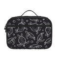 Black And White Sea Turtle Pattern Print Portable Lunch Bag