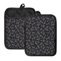 Black And White Sea Turtle Pattern Print Pot Holders With Pocket