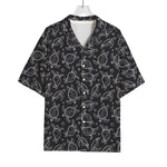 Black And White Sea Turtle Pattern Print Rayon Hawaiian Shirt