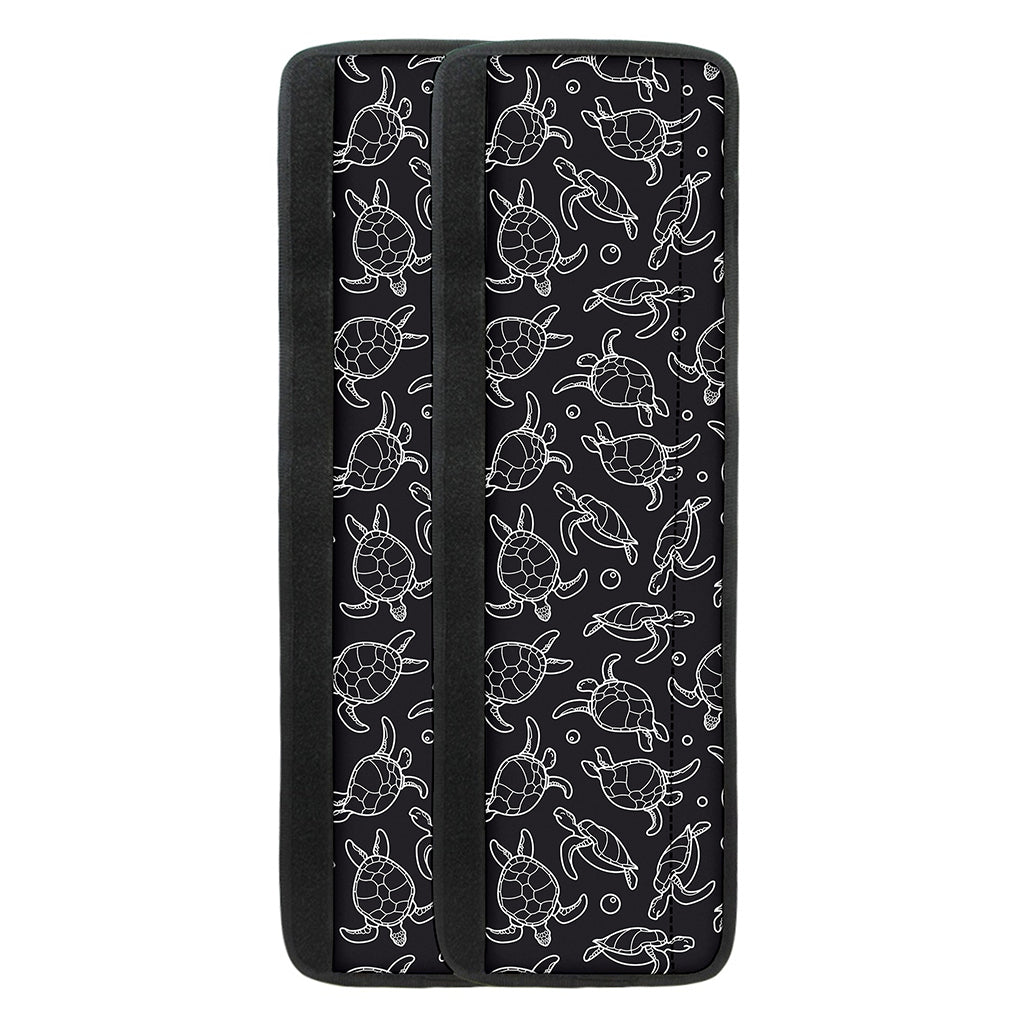 Black And White Sea Turtle Pattern Print Refrigerator Handle Covers