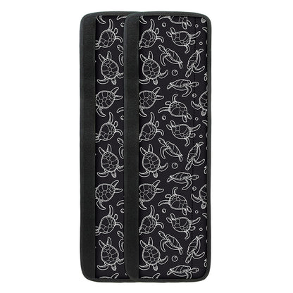 Black And White Sea Turtle Pattern Print Refrigerator Handle Covers