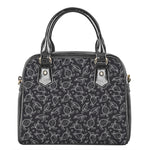 Black And White Sea Turtle Pattern Print Shoulder Handbag