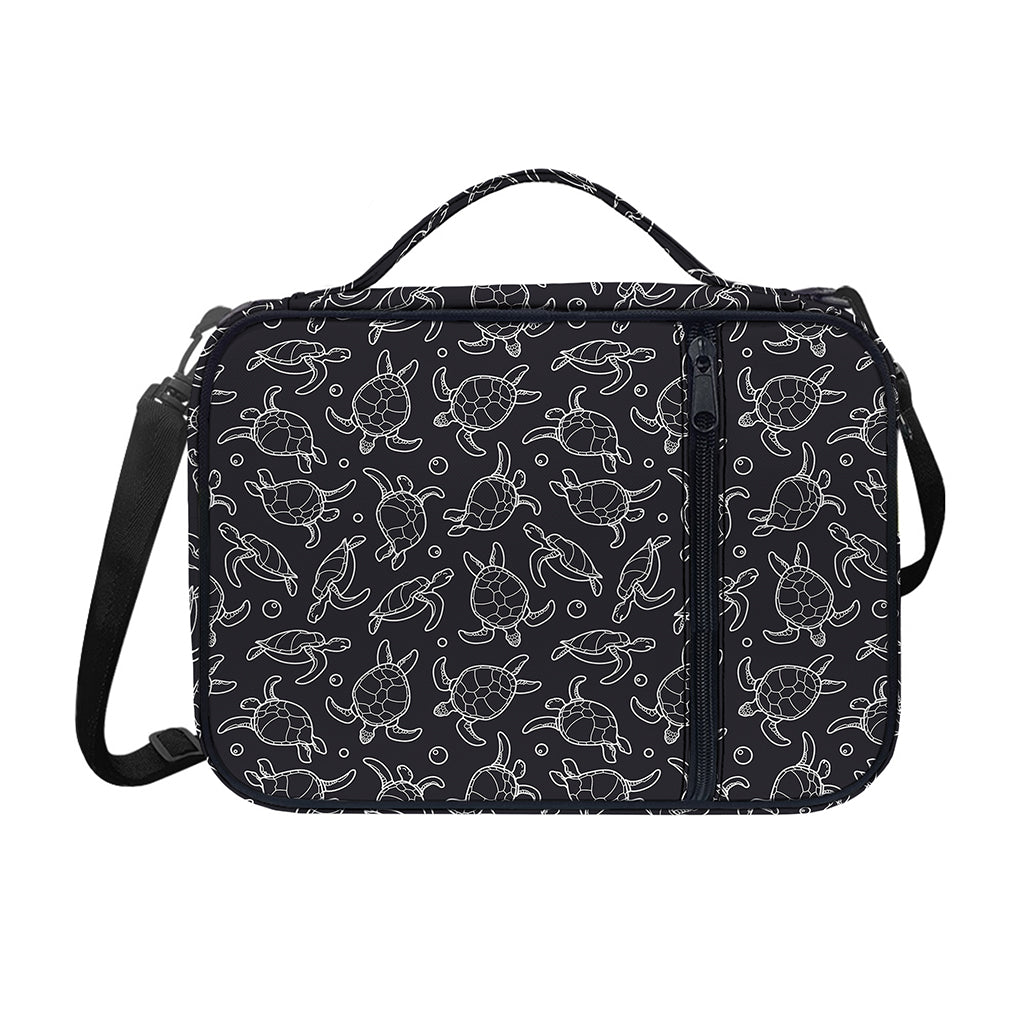 Black And White Sea Turtle Pattern Print Shoulder Strap Bible Bag