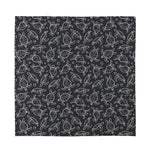 Black And White Sea Turtle Pattern Print Silk Bandana