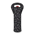 Black And White Sea Turtle Pattern Print Single Neoprene Wine Tote