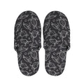 Black And White Sea Turtle Pattern Print Slippers