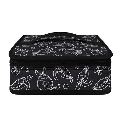 Black And White Sea Turtle Pattern Print Small Lunch Bag