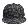 Black And White Sea Turtle Pattern Print Snapback Cap