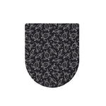 Black And White Sea Turtle Pattern Print Toilet Lid Cover