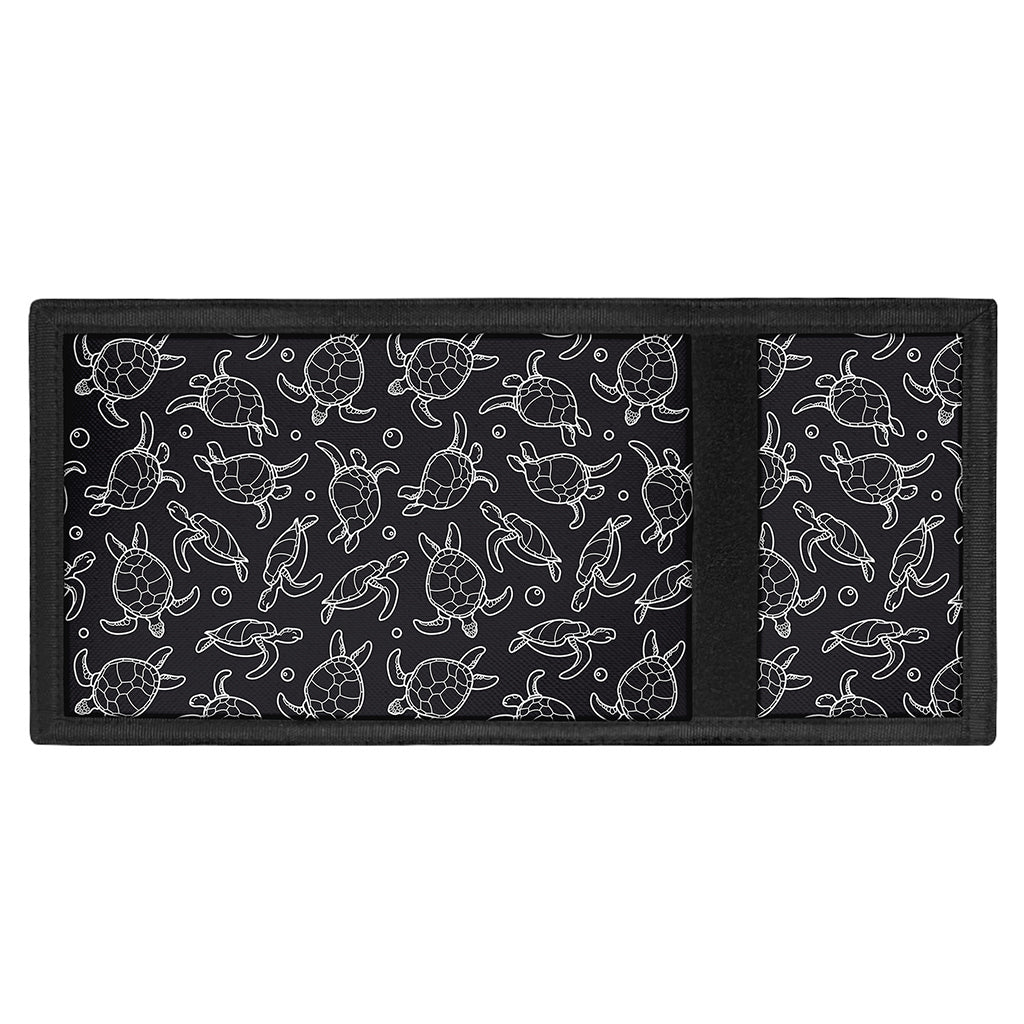 Black And White Sea Turtle Pattern Print Trifold Wallet