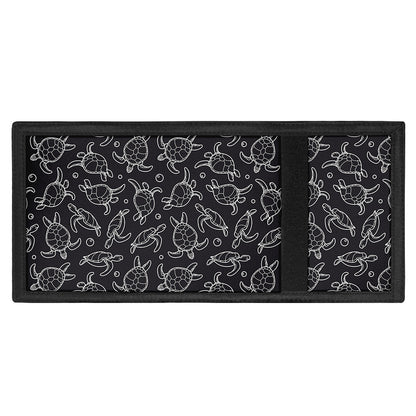 Black And White Sea Turtle Pattern Print Trifold Wallet