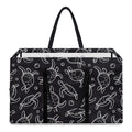 Black And White Sea Turtle Pattern Print Utility Tote Bag