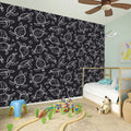 Black And White Sea Turtle Pattern Print Wall Sticker