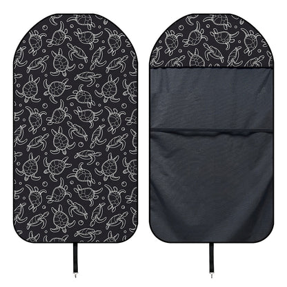 Black And White Sea Turtle Pattern Print Waterproof Car Seat Cover