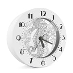 Black And White Seahorse Print Alarm Clock