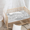 Black And White Seahorse Print Baby Crib Sheet