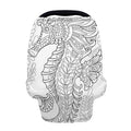 Black And White Seahorse Print Baby Seat Cover