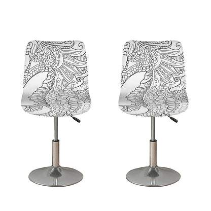 Black And White Seahorse Print Bar Stool Covers