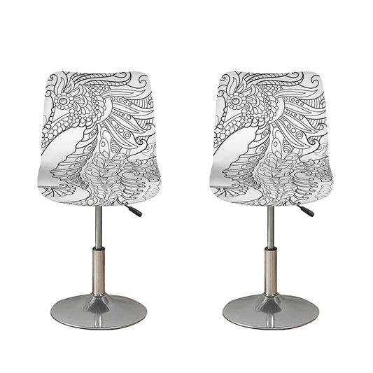 Black And White Seahorse Print Bar Stool Covers