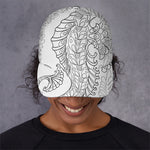 Black And White Seahorse Print Baseball Cap
