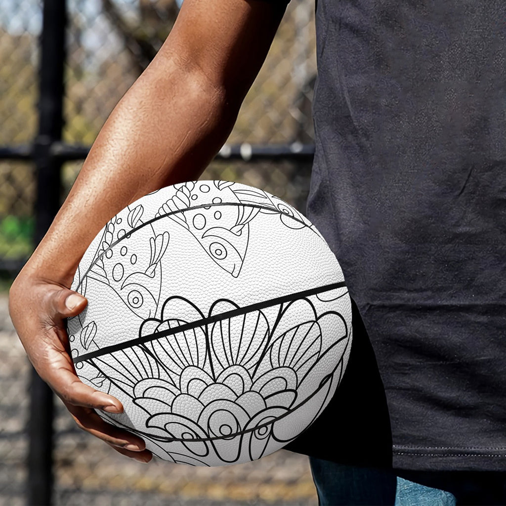 Black And White Seahorse Print Basketball