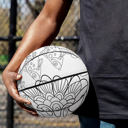 Black And White Seahorse Print Basketball